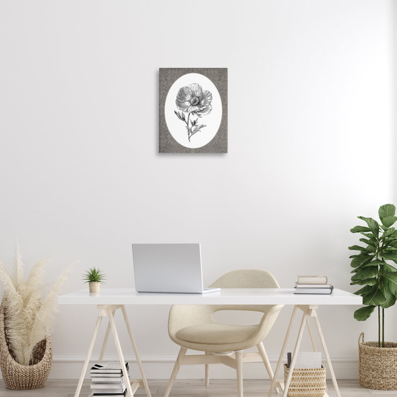 Art mural sur toile Anemone Sprig Vignette, H 20 po x l 16 po