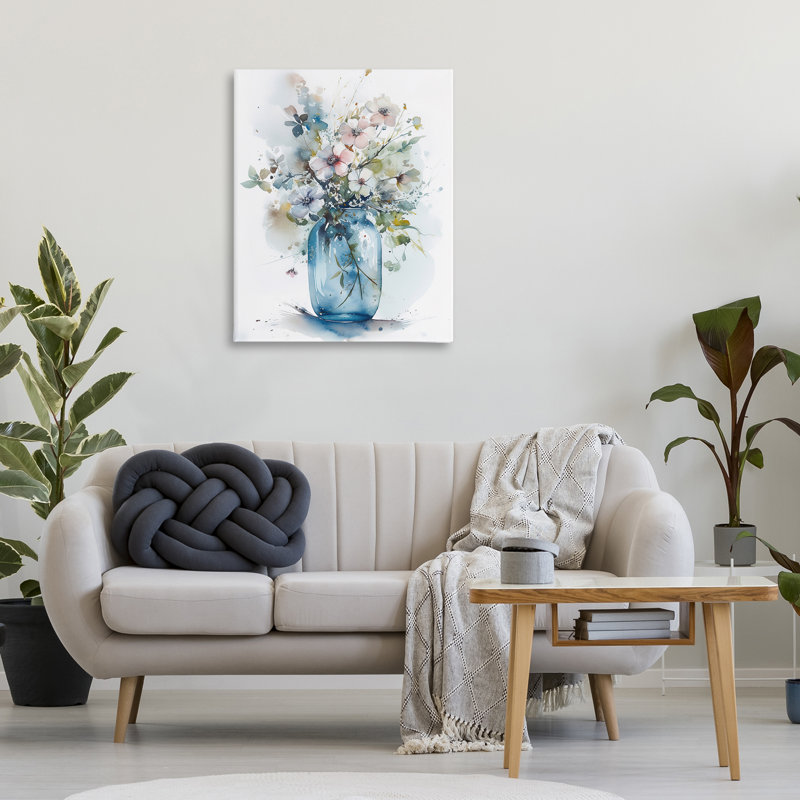 Art mural sur toile Cherry Blossoms Country Jar par Incado bp-718_CN, H 40 po x l 30 po