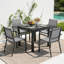 5-Piece Outdoor Aluminium Dining Set, Extendable Table, Stackable Chairs