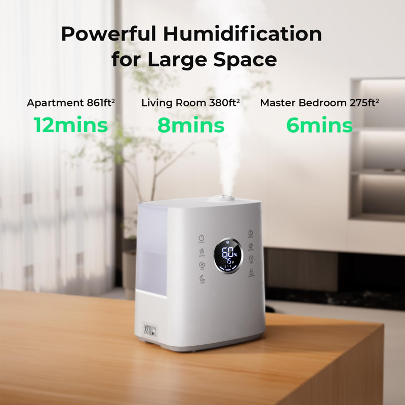 White Ultrasonic Dual Mist Humidifier with Remote Control