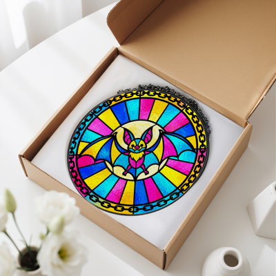 12"H Stained Glass Stained Glass Window Panel