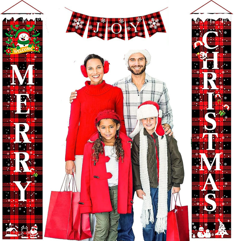 Ensemble de rideau de porte de Noël Christmas Banner (Couplet + Couplet)