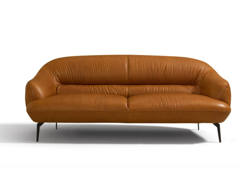 Cognac Leather Loveseat