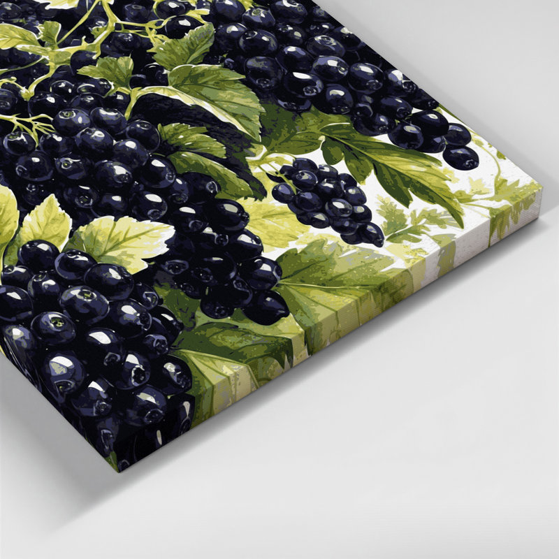 Fruit, groseille, art mural sur toile mauve, H 11 po x l 14 po