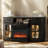 Farmhouse White 58'' TV Stand For Tvs Up To 70'' With Electric Fireplace And Adjustable Shelves With Glass Door-454932504