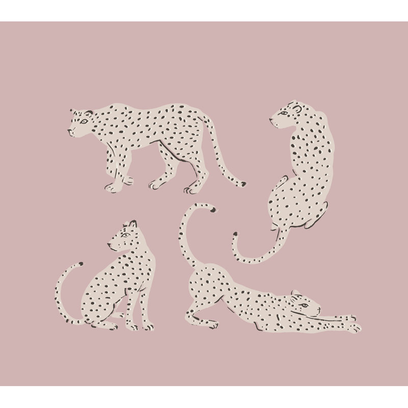 «Leopard Block Party Pink», impression sur toile tendue, H 8 po x l 12 po, Non, Toile tendue