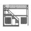  Lit mezzanine avec deux commodes, bureau et bande lumineuse-116235814-116235813