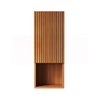 35" Tall Bathroom Wall Mounted Cabinet, Narrow Storage Cabinet With Door And Shelves, Suitable For Small Spaces, Applicable To Bathroom, Living Rooms And Laundry,  Brown Oak Woodgrain Color