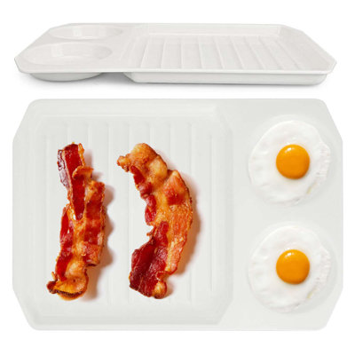 2 Pack Microwave Bacon and Egg Cooker Bacon Baking Tray Bacon Baking Utensils Microwave Oven Baking Dish