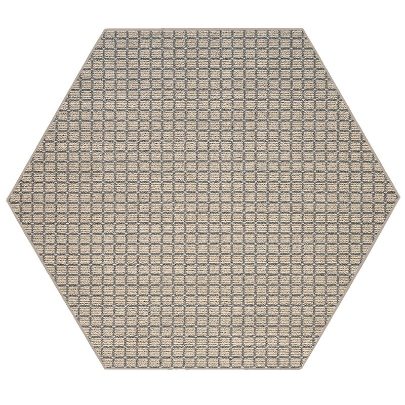 Tapis d'intérieur / extérieur beige touffeté Imo, Hexagone 10 pi