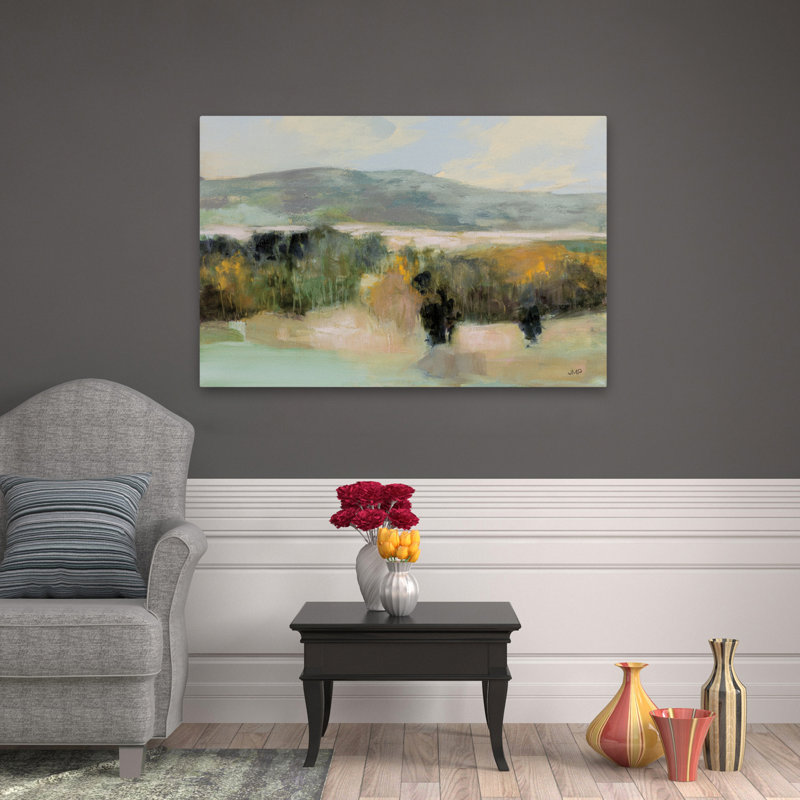 Art de montagne turquoise et noir lointain, H 32 po x l 48 po