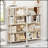 5 Tier Large Book Shelf, Vintage Industrial Style With White Metal Frame For Home And Office Use-878430693