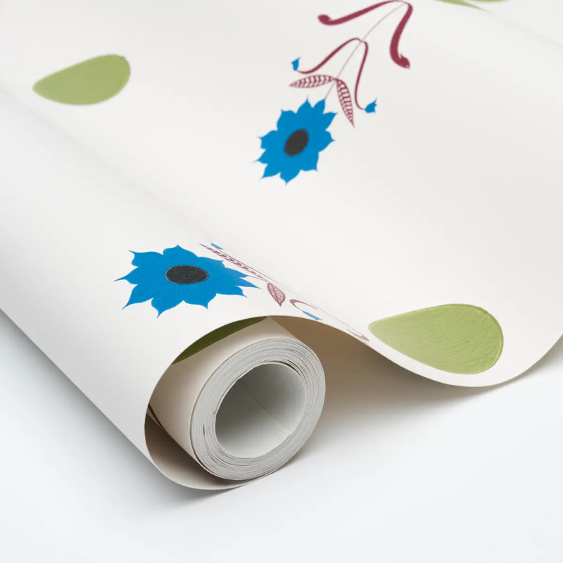 Papier peint Schumacher x Peg Norriss Forget Me Dots, Bleu