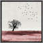 Birds Fly Over Pink Field with Tree, reproduction d'art sur toile-332158003-332158001