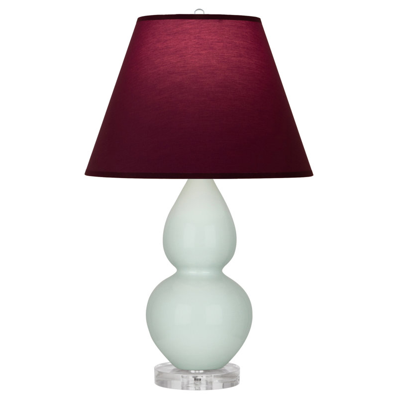 Petite lampe d'appoint à double gourde, Céladon, Prune / lavande