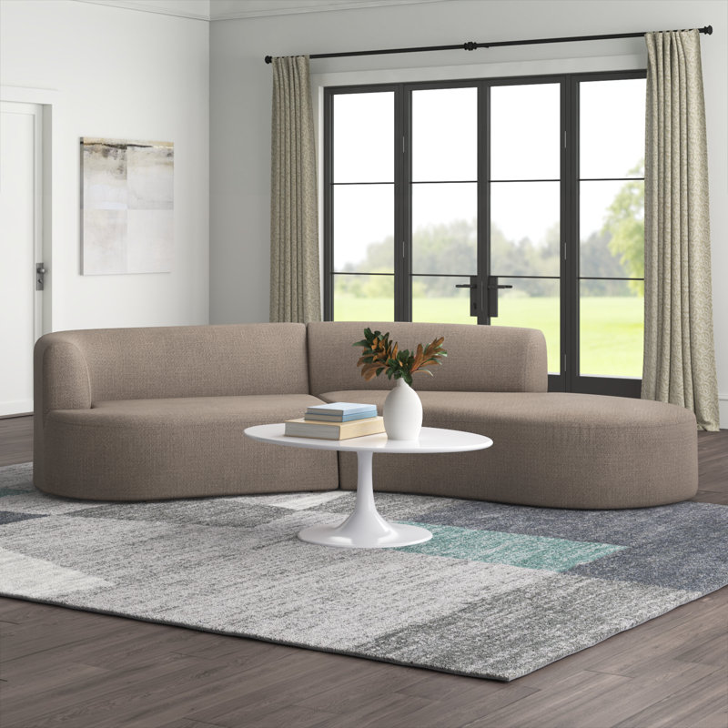 Canapé modulaire Valeta, Mélange de polyester Gibson Mink, Orienté à gauche (vu de face)