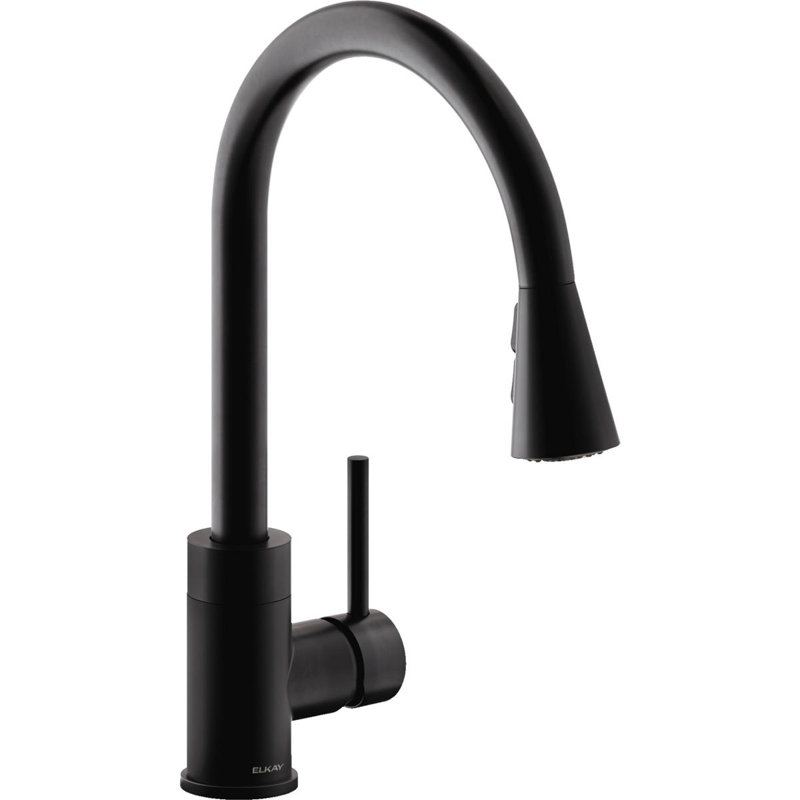 Robinet de cuisine à poignée simple Avado, Noir mat