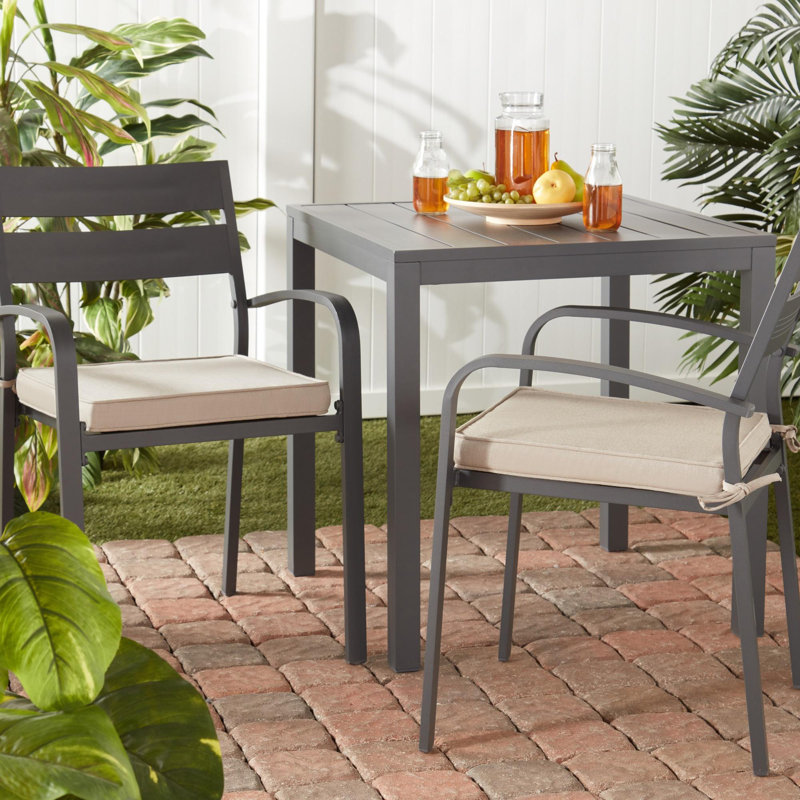 Sunbrella Outdoor Dining Chair Seat Pad, Cast Ash