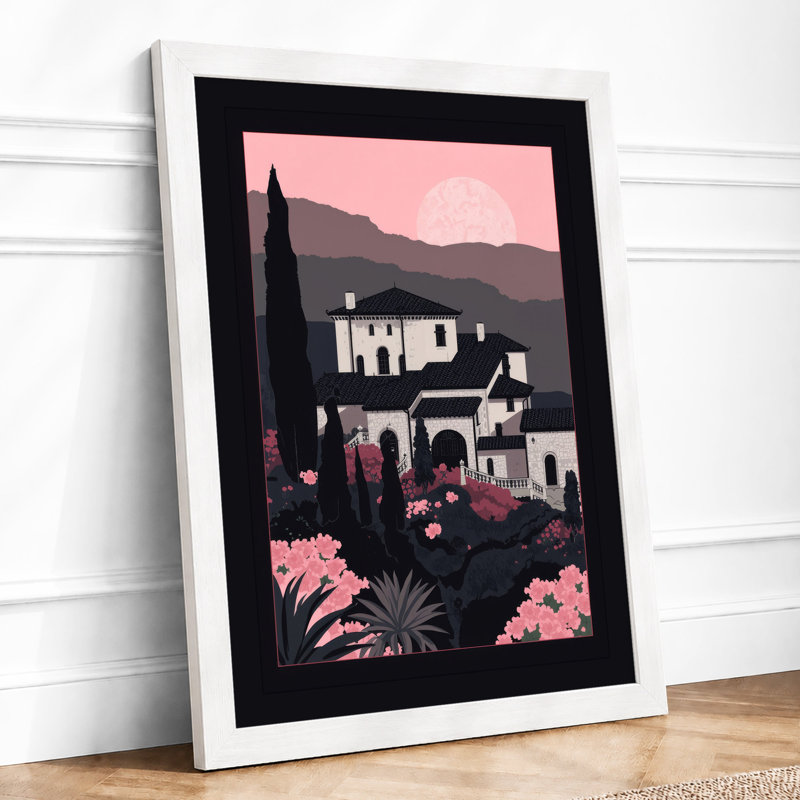 Mediterranean Villa Art Deco - Print, A4 - 29.7 x 21.0 cm, White