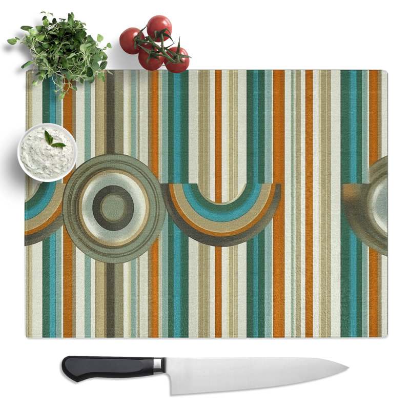 Funky Retro Pattern Vol.7  Glass Chopping Board