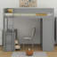 Lit mezzanine avec placards et bureau à 2 tiroirs avec armoire-1265547684