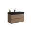 Meuble-lavabo mural en noyer avec lavabo, grand meuble-lavabo flottant mural pour salle de bain moderne, lavabo une pièce sans drain ni robinet, pré-assemblé-133039446