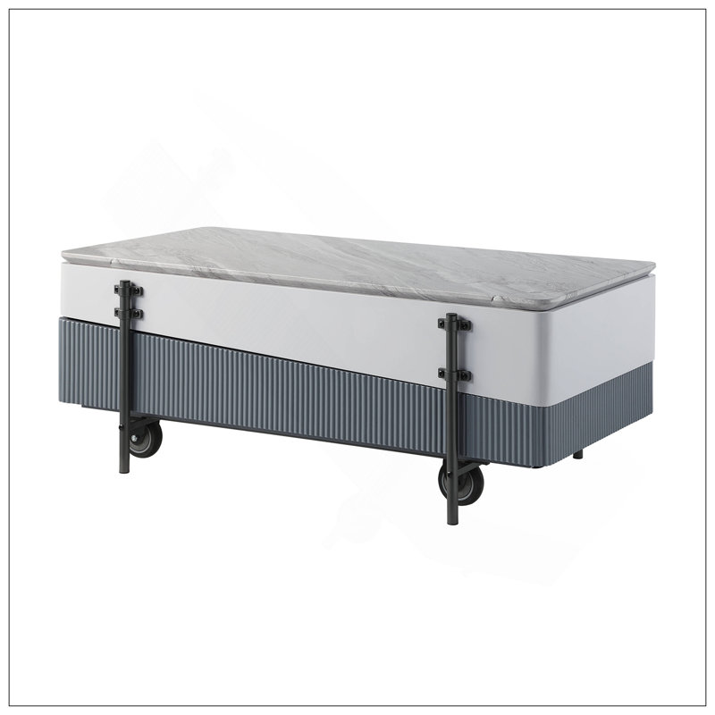 Sloka Coffee Table with Lift Top, 24" H x 47" W x 26" D, Gray