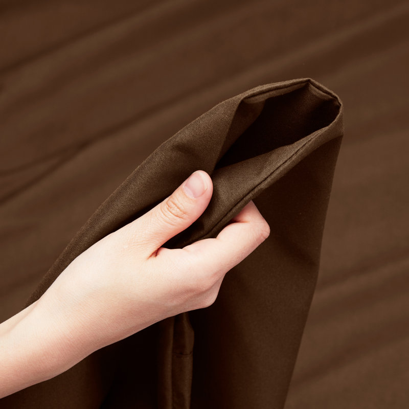 Ensemble de draps luxueux en microfibre, Brun chocolat, Très grand californien