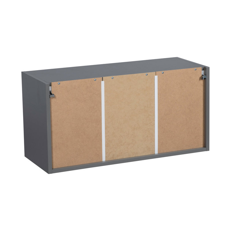 Armoire murale ouverte standard en panneau de particules H 18 po prête à assembler, Gris, H 18 po x l 33 po