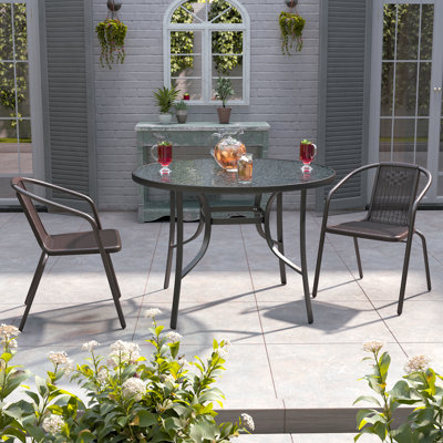 Round 2 - Person 105Cm Long Bistro Set