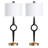 38.75" Metal Table Lamp With White Shade
