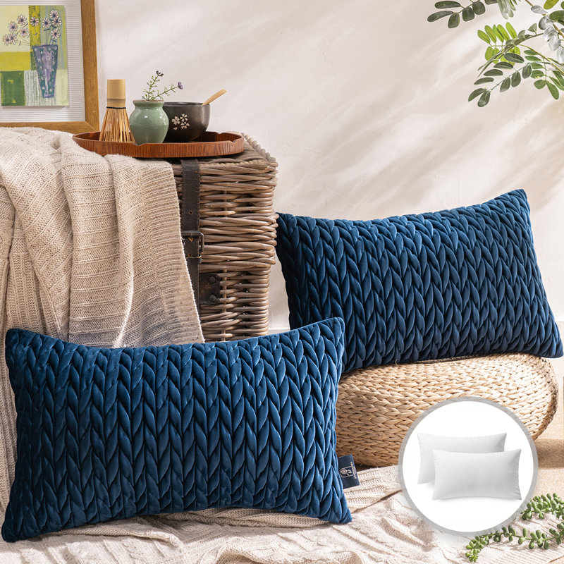 Shonda Polyfill Throw Cushion, Rectangle 12"H x 20"W, Gray