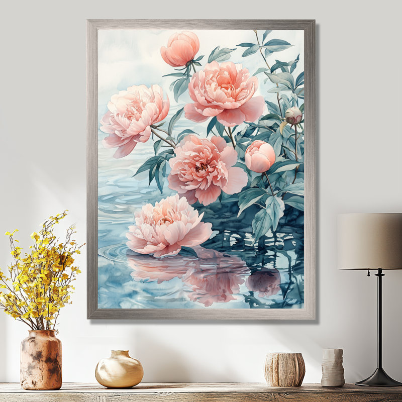 Belcourt - salon d'art mural floral, H 40 po x l 30 po, Reproduction encadrée d'une seule photo, Argent argent