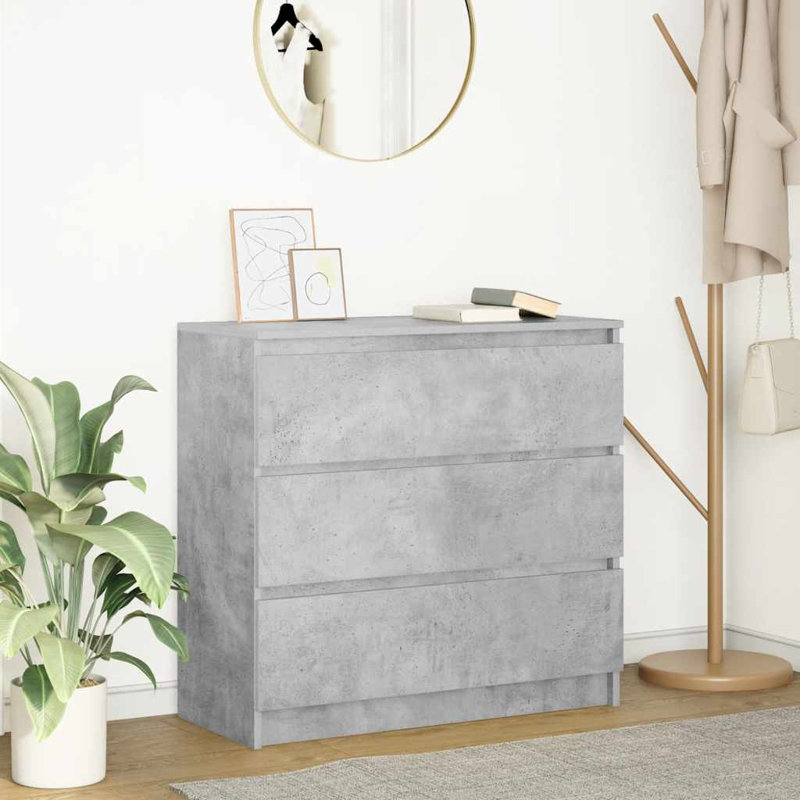 Sideboard 80X35x76 Cm Engineered Wood, Concrete Grey