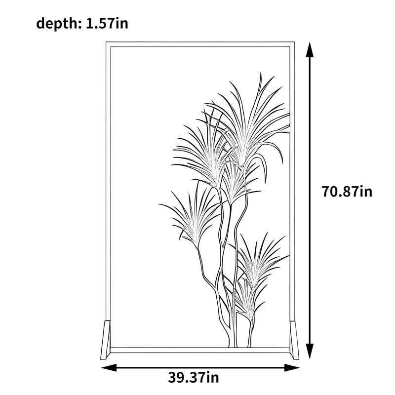Écran de lumière et de feuilles, H 70,87 po x l 39,37 po x P 1,57 po