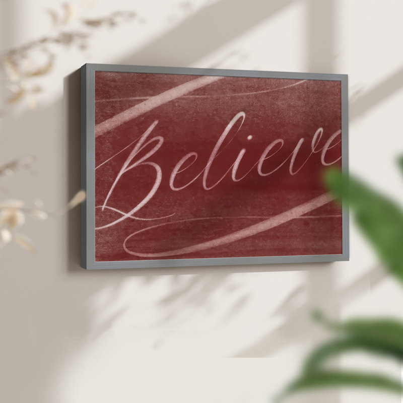 Believe - impression encadrée - réarmable, H 8 po x l 10 po, Gris