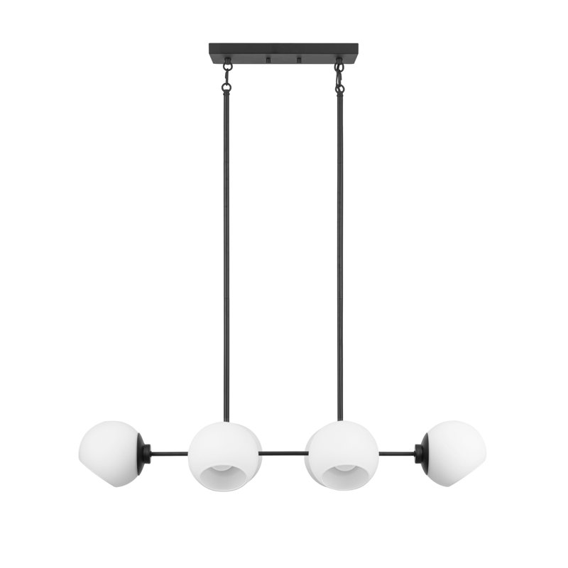 Lustre 6 lumières avec verre opale Stoll