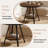 Small Round Dining Table for 2-4 People, 2-Tier Industrial Kitchen Dinner Table with Sturdy Metal Leg, 35-Inch Circle Kitchen & Dining Room Furniture, Rustic Brown