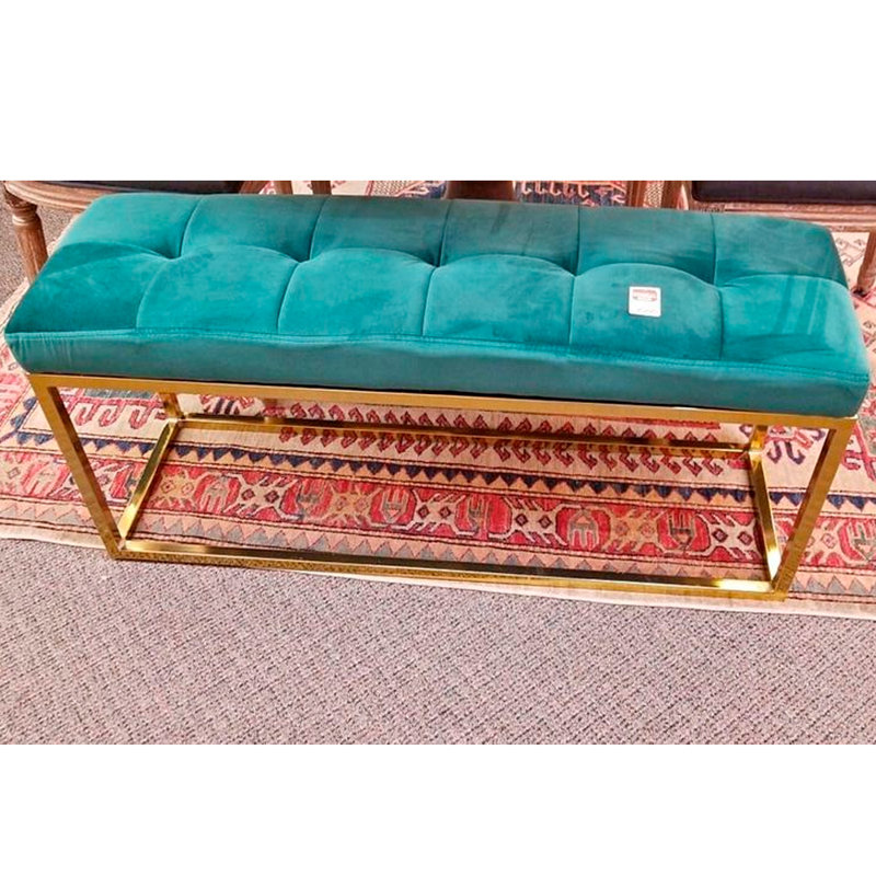 Rekan Faux Leather Upholstered Bench, Green