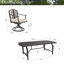 Patio 82.75"L Rectangular Aluminum Dining Set With Umbrella Hole And Sunbrella Cushions-300676571
