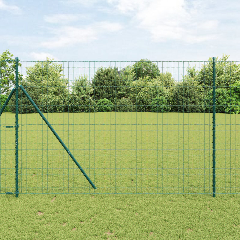 Galvanized Steel Border Fencing, Green, 160 x 1000 x 0.2 cm