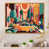 Toile avec cadre flottant or