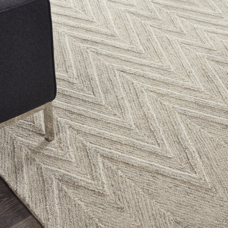 Farhaad 8' x 10'6" Ivory/Grey Modern Indoor Rug, Rectangle 8' x 10'6"