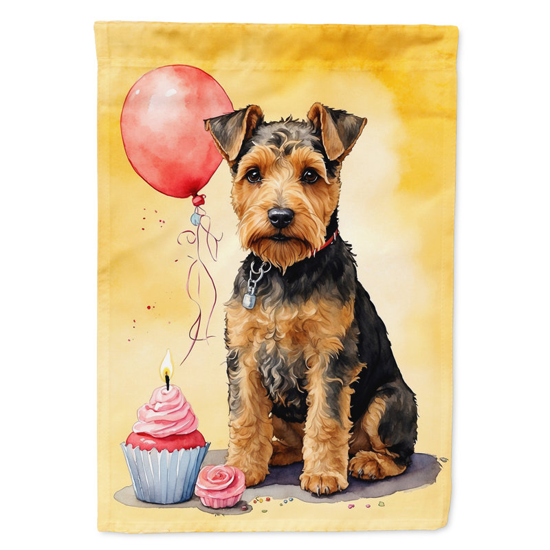 Drapeau de jardin «Happy Birthday», Terrier gallois