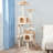PETMAKER 5.5 Feet Cat Tower with Napping Perches, Cat Condo Ladder 9 Sisal Rope Scratching Posts with Hanging Toys-126399143-126399144