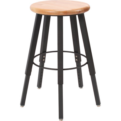 Adjustable Height Lab Stool with Footrest