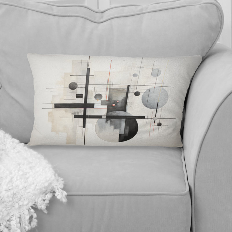 Coussin décoratif beige à motif symétrique I - Abstract