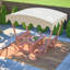 Ensemble de table de pique-nique et de banc d'extérieur en bois massif imperméable avec auvent amovible - Convient aux patios, aux jardins, aux terrasses, aux parcs et aux plages