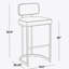 Tabouret de bar à hauteur fixe en métal doré et similicuir blanc - ensemble de 2