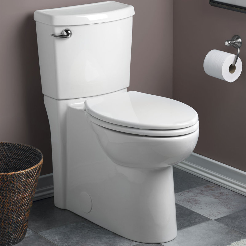 American Standard Cadet 3 Flowise Skirted Seat Round Front Toilet with Seat Chair Height